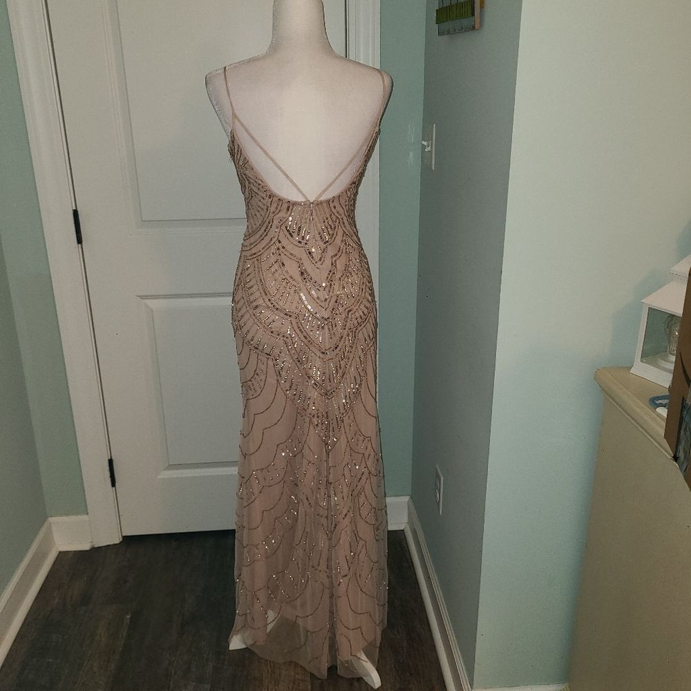 Jump Apparel Sequin Spagettu Strap Evening Gown - Picture 11 of 13